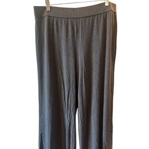 EILENN FISHER Fine Jersey Wide Leg Pullon Gray Charcoal Pant Size Large Luxury‎